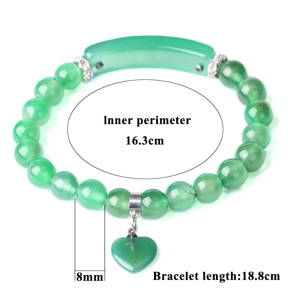 Natural Stone Elastic Bracelet Aura Healing Pink Spar Green Aventurine Tiger's eye Crystal Rectangular Long Bracelet for Women