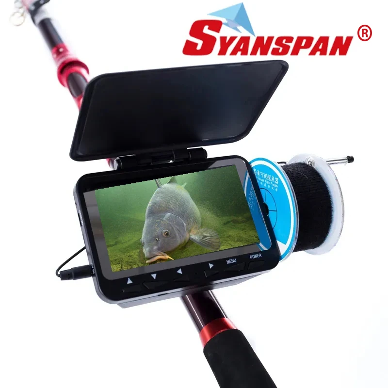 SYANSPAN Fish Finder Underwater Video Camera for Fishing 4.3"Monitor 8 Infrared LED 1000TVL Camera on Fishing Rod Angler's Gift