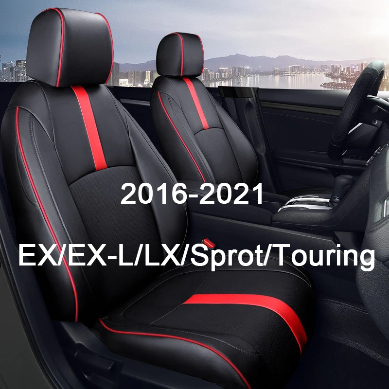 

Original 1: 1 Custom Car Seat Covers For Honda civic 2016 To 2021 Leather cushion Seat Neck Pillow Car Seat Protective Covers