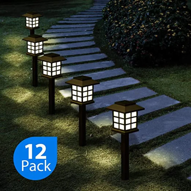 led light Outdoor Solar Lamp Pathway Lights solar panel Waterproof for Garden Landscape Yard Patio Driveway Lighting string solar lights