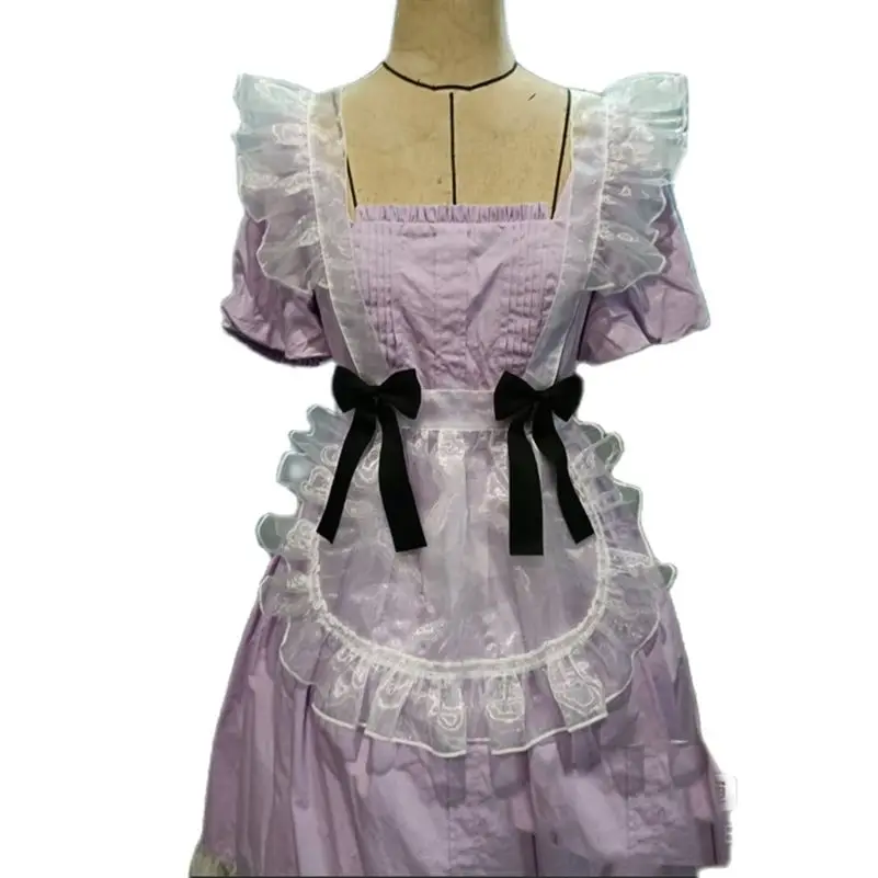 

Женская длинная Плиссированная юбка, свободный вырез, независимая сексуальная белая пряжа, фартук средней длины, платье с черным бантом