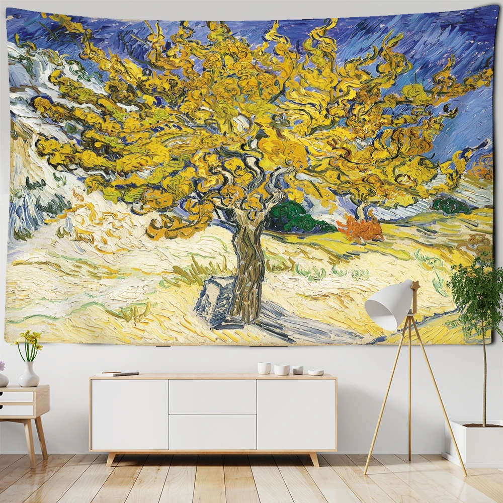 ForestLandscapeArchitectureTapestryWallHangingBohemianVanGogh