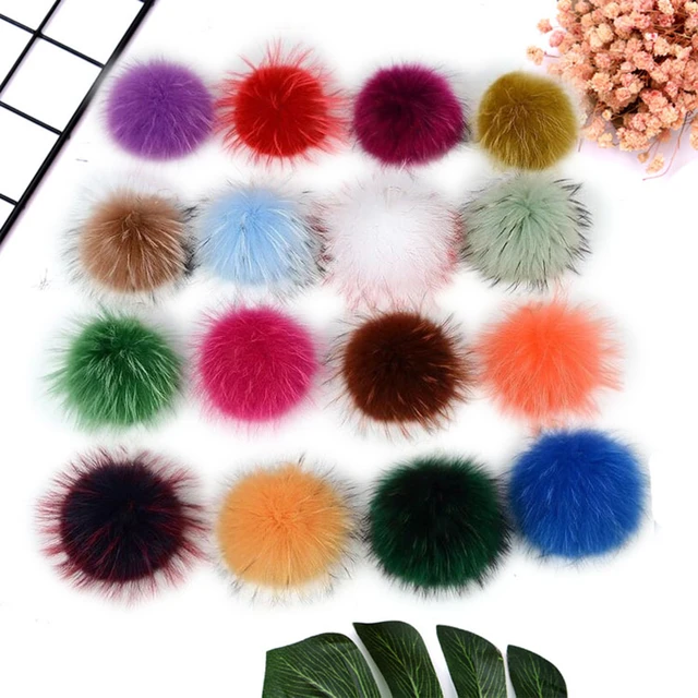 String Fox Fur Pom Poms