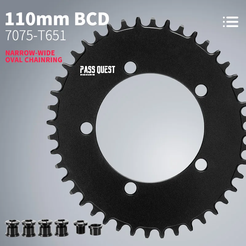 Pass Quest 110Bcd Oval Rennrad Geschlossen Disc Monolithische 58T Fahrrad Kette/Kettenrad Sram Kurbel Rot Apex 3550