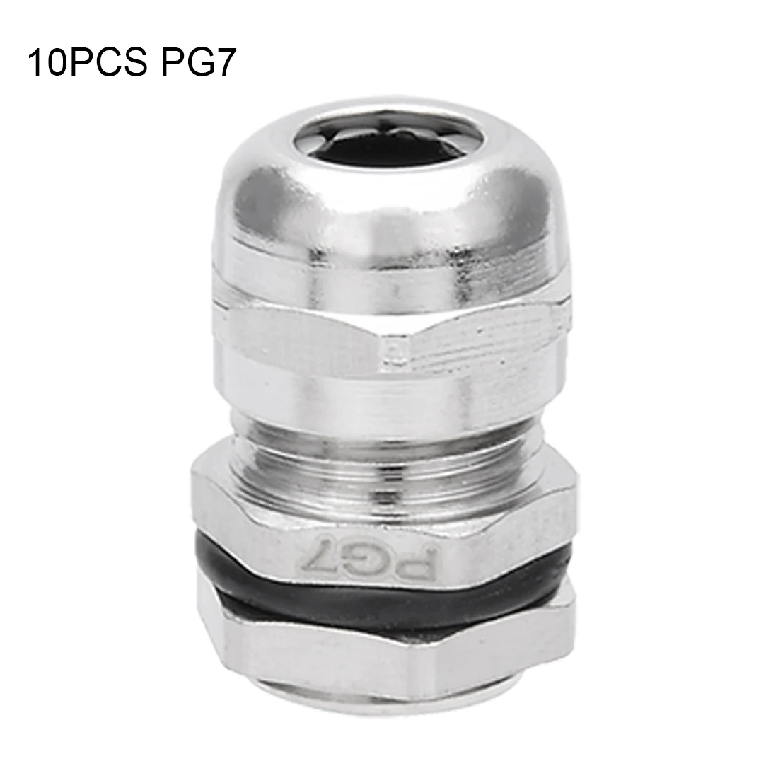 10Pcs Metal Cable Gland PG7 Waterproof Nickel Plated Copper Cable Glands Joints Adjustable Wire Connector for 3-6.5mm Dia