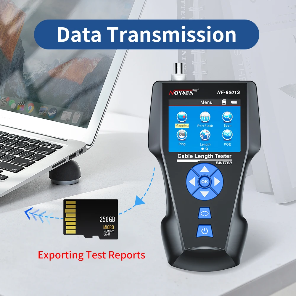 NOYAFA Network Cable Tester NF-8601S Cable Tracker Anti-Interference PING Tester Measure Length Tester Network Tools 6