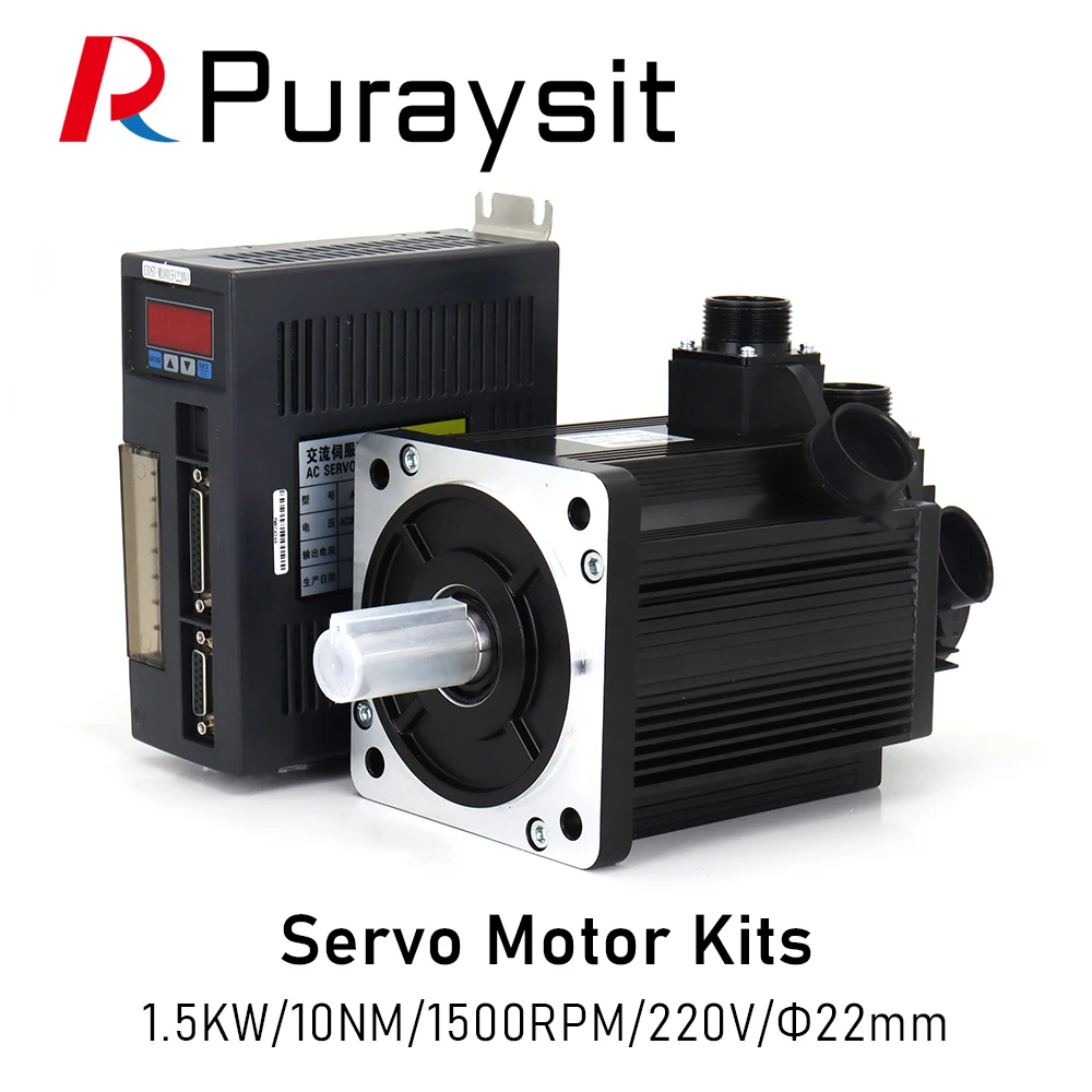 Комплекты сервомоторов переменного тока Puraysit 1500 кВт 130ST-M10015 AASD-30A 10 нм 220 об/мин в с кабелем 3 м