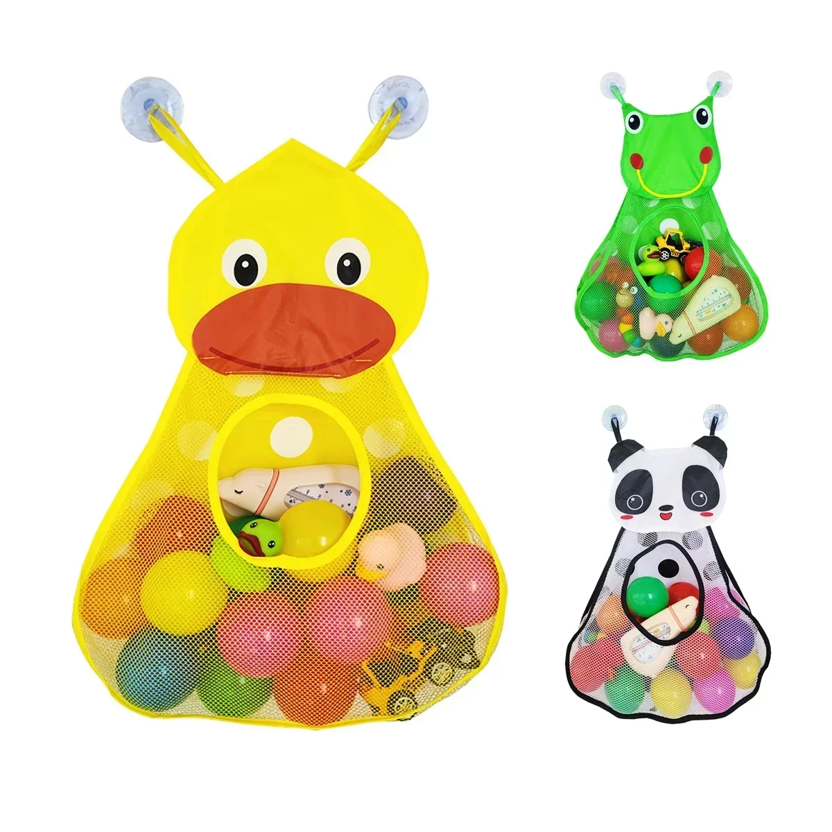 Baby Bath Toys Storage Baskets Infant Bath Mesh Bag Shower Holder Toys Organizer Large Toy Storage Net Strong Suction Cups Bags