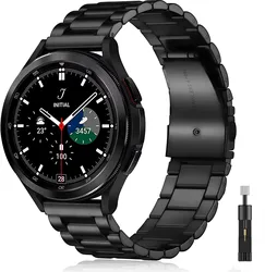 Premium Stainless Steel Metal Watch Strap - Elegant and Durable Wristband - Amazfit Bip (Black with tool)