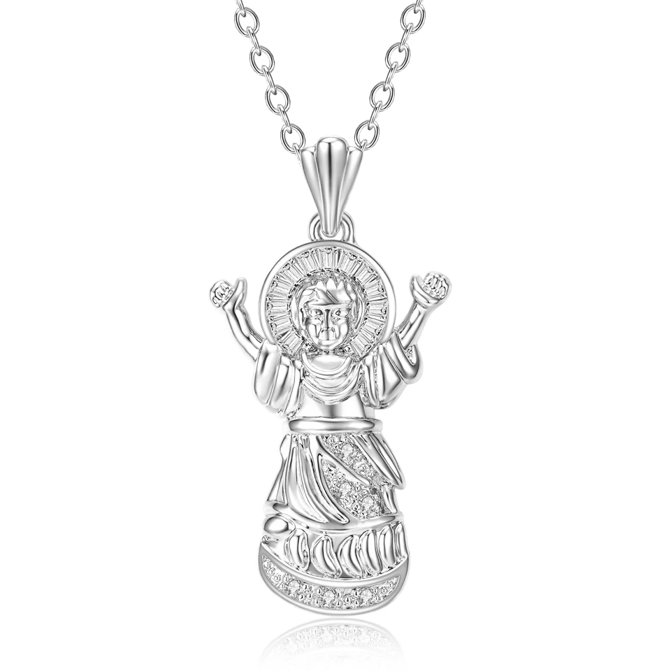 VANAXIN Buddha Buddhism Pendant Necklaces With Cubic Zirconia Jewelry Avalokitesvara Amitabha Buddha For Women Fashion