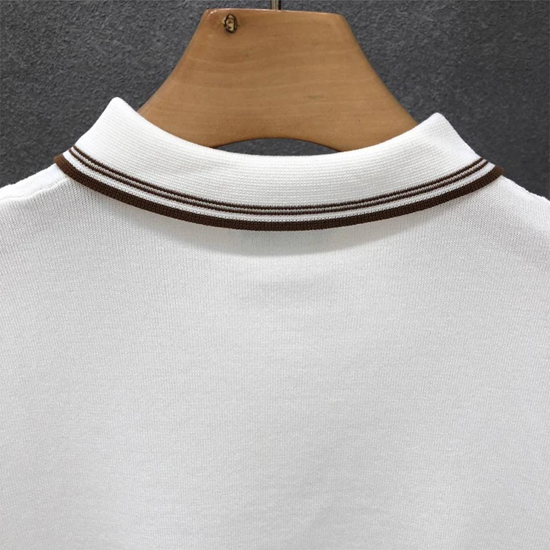 Fashionable Simple Striped Knit Polo Shirt Mens Summer Daily Leisure Breathable Knitted Tops Men Trendy Slim Short Sleeve Polos 15 Sa572ea8e097444c380d0b5c5cc024217q