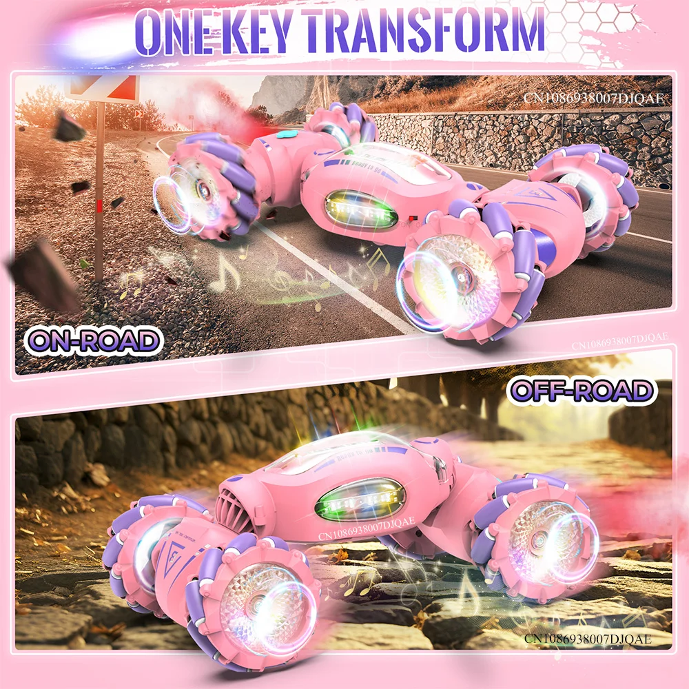 4 Wheel Drive RC Cars 1:16 Radio Gesture Induction Remote Control Stunt Car Off Road On Road Kids Toy Car with Light Music Toys 4