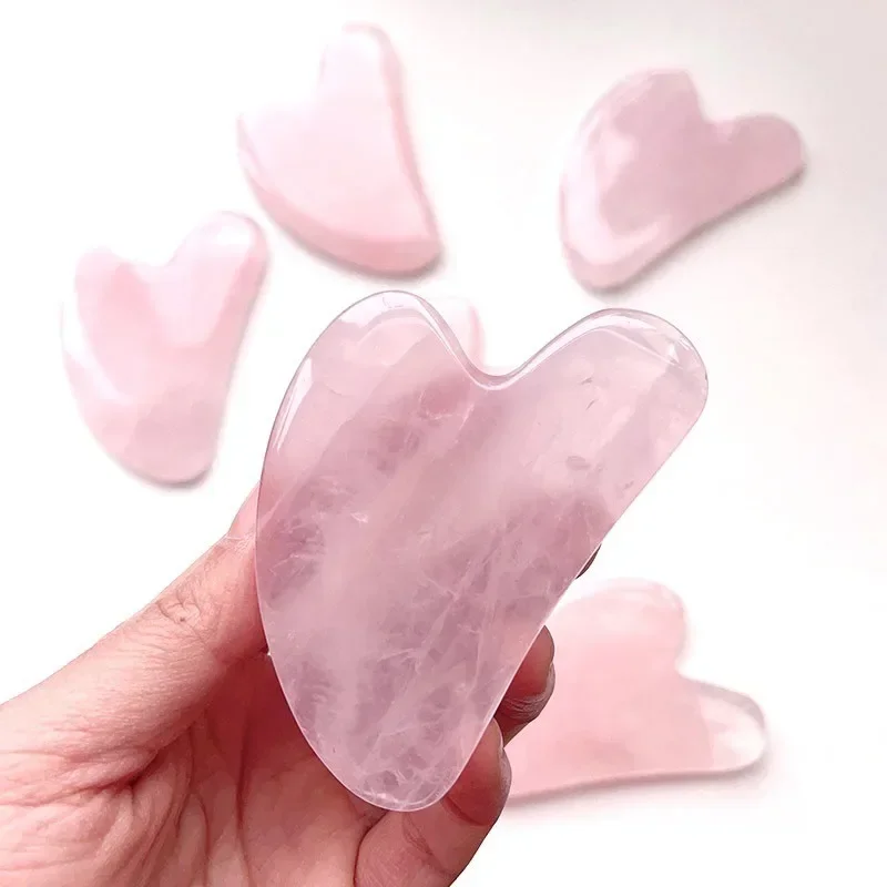 New Natural Jade Stone Gua Sha Massage Board Rose Quartz Guasha Plate Jade Face Massager Scrapers Tools For Face Neck Back Body 5