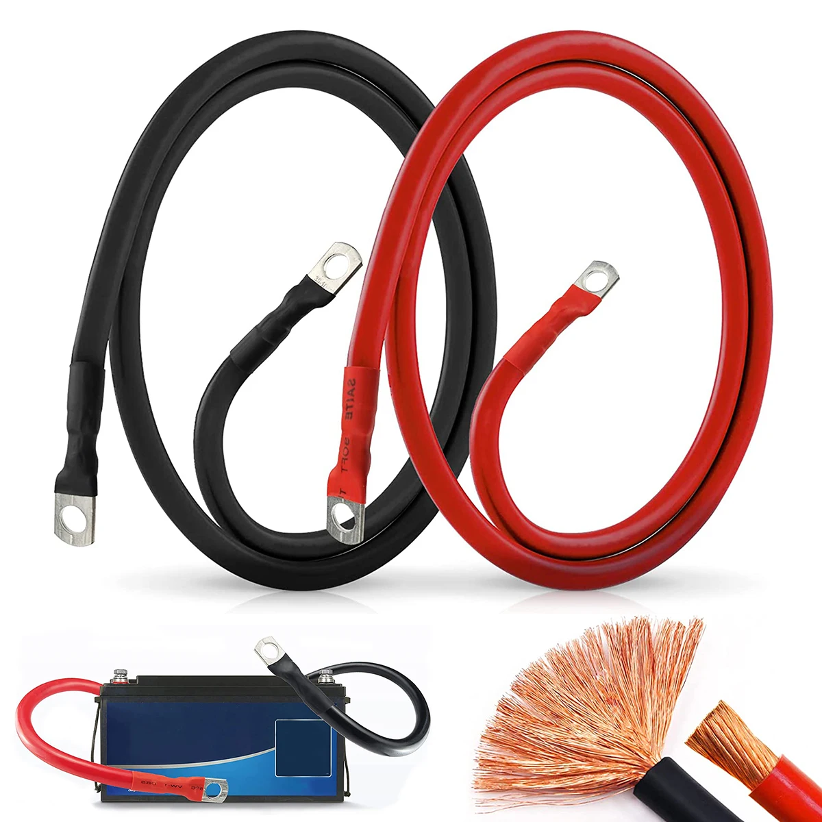 6 Cabos De Bateria De 4 Awg, Cabo Inversor De Bateria Marinh | Frete Grátis