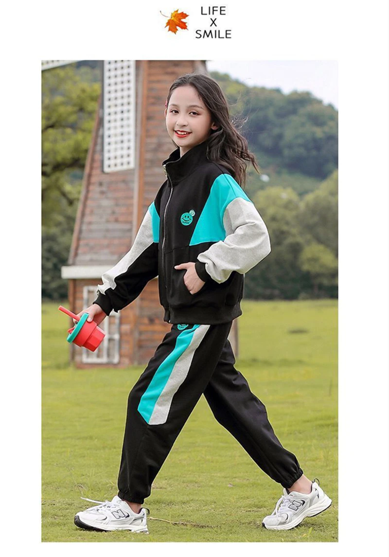 Kids Girl Outfit 2Pcs Set 2022 Spring Autumn Student Casual Sport Suits Cardigan Jacket+Pants Boutique Teenager Girls Clothes clothing sets baby