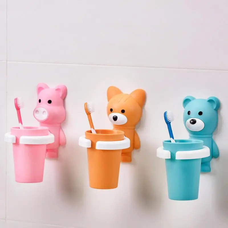 Wall-Mount Cartoon Mouthwash Cup Cute Water Cup Children Toothbrush Toothbrush Holder Anti-acceptance Wash Set toothbrush holder