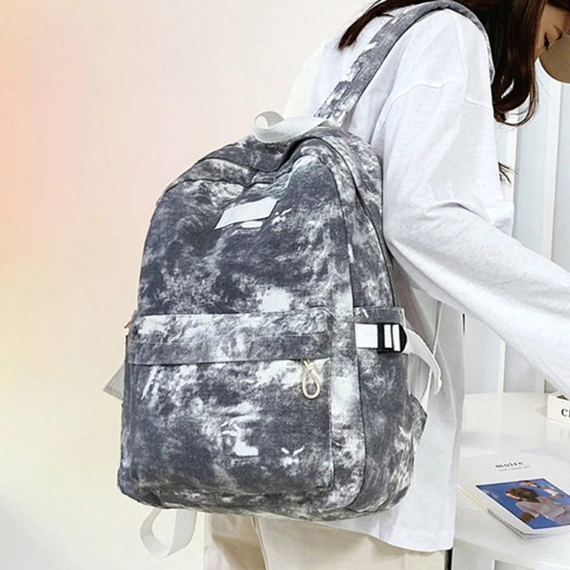 

Fashion Tie Dye Printing Women Backpack Casual Canvas Students School Bags Female Daily Large Capacity Travel Rucksack Handbags