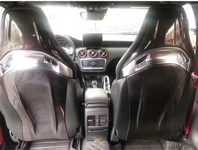 カーボンファイバー カスタム リアシートカバー メルセデスベンツ クラスA W176 W117 X156 2013 2014 2015 2016 2017