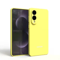 Premium Soft Liquid Silicone Shockproof Phone Back Cover for S10Plus (Yellow)