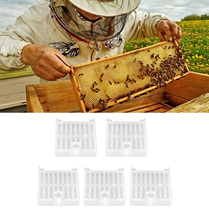 KEKA Beekeeping Cage Bee Moving Cage Bee Catcher Plastic Rearing Transport Tool Beekeeping Accessory(5Pcs)