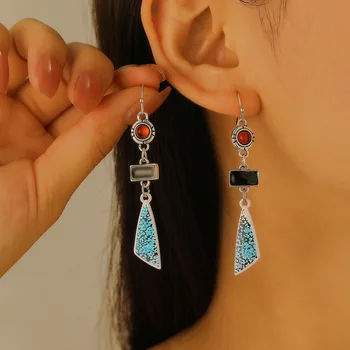 Vintage Ethnic Geometric Drop Earrings For Women Jewelry 2025 Trending New Bohemian Women's Earrings Accessories Pendientes Gift