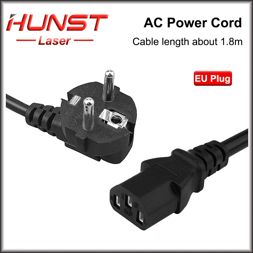 HUNST Universal Black Power Cord, 1.8 Meters
