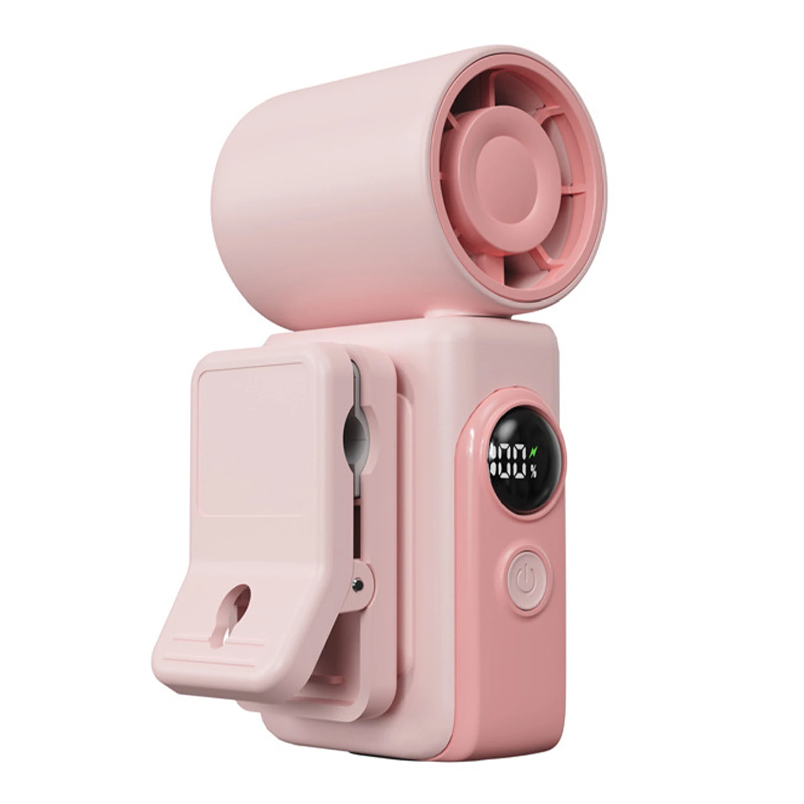 LED 디스플레이가 있는 USB 충전식 개인용 팬, 여행, 야외 캠핑, 해변, 메이크업을 위한 4단 속도 조절 가능 개인용 냉각 팬