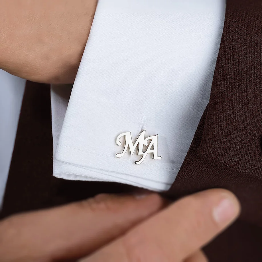 Boxed Custom Name Initials Letter Cufflinks for Mens Women Shirt Buttons  Stainless Steel Luxury Jewelry Wedding Gift for Guests _ - AliExpress Mobile