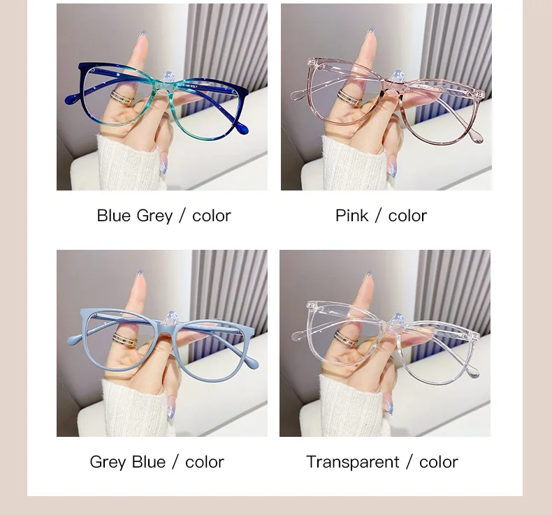 Neue Mode Gläser für Frauen Retro Transparente Gläser Anti Blau Licht Brillen Rahmen Luxus Marke Design Vier Jahreszeiten Spectac – Detail 17