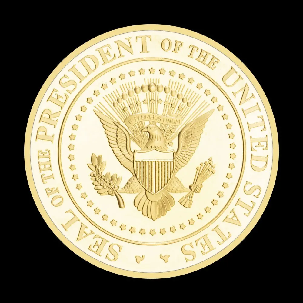 Commemorative Coin Donald Trump Gold Plated Included Case Second Presidential Term-2029