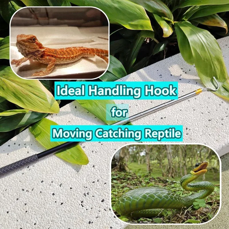 Snake Hook Reptile Catcher Stick Pole Snake Handling Tool Kit For Rattlesnakes Python Copperhead Removal Catching snake catching tool