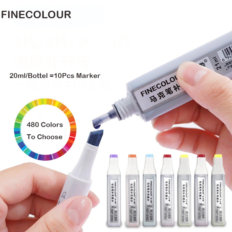 FINECOLOURPremiumRefillInkforArtMarkerReplacementInks20ml