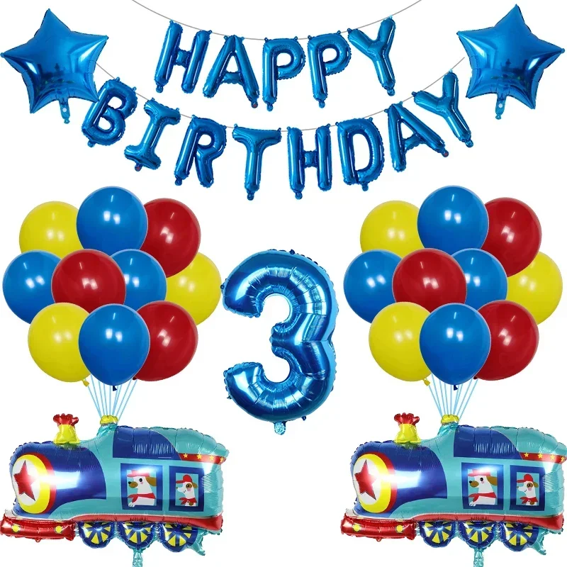 알루미늄 호일 풍선 운송 탱크 자동차 기차 어린이 생일 장난감 파티, 베이비 샤워 장식, 에어 글로보 용품, 38 개