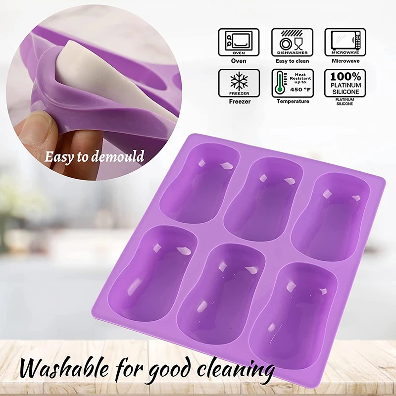 Sakolla Confezione Da 2 Stampi Per Sapone In Silicone – 12 Cavità Totali, Dimensioni 20,8x18,7cm, Per Saponi Fatti A Mano, Bombe Da Bagno, Forniture Fai Da Te