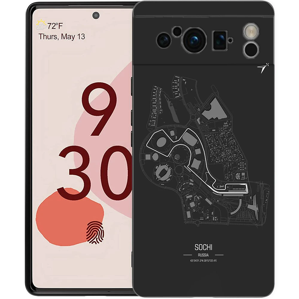 Telefon Fall Abdeckung für Google Pixel/9/8/7/6/7A/6A/Pro Stoßfest Weiche TPU 9/Pro/XL Shell Capas Fundas F1 Rennen Track Drucke Coque – Detail 7