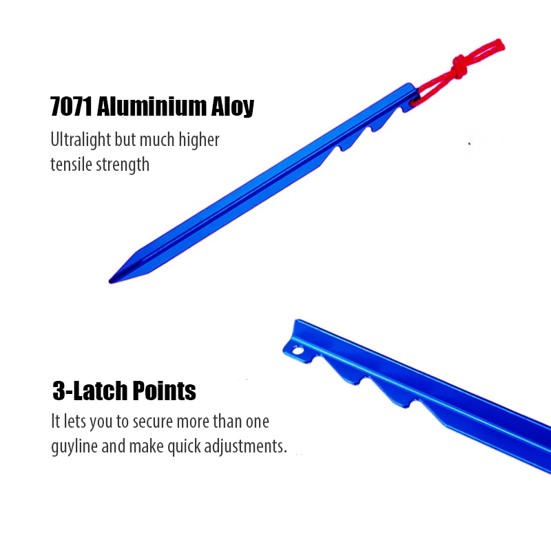 10pcs/set 18cm Tent Pegs Stakes Nails Aluminium Alloy Tri-Beam Adjustable 3-Latch Points For Camping Hiking Backpackping tent pegs