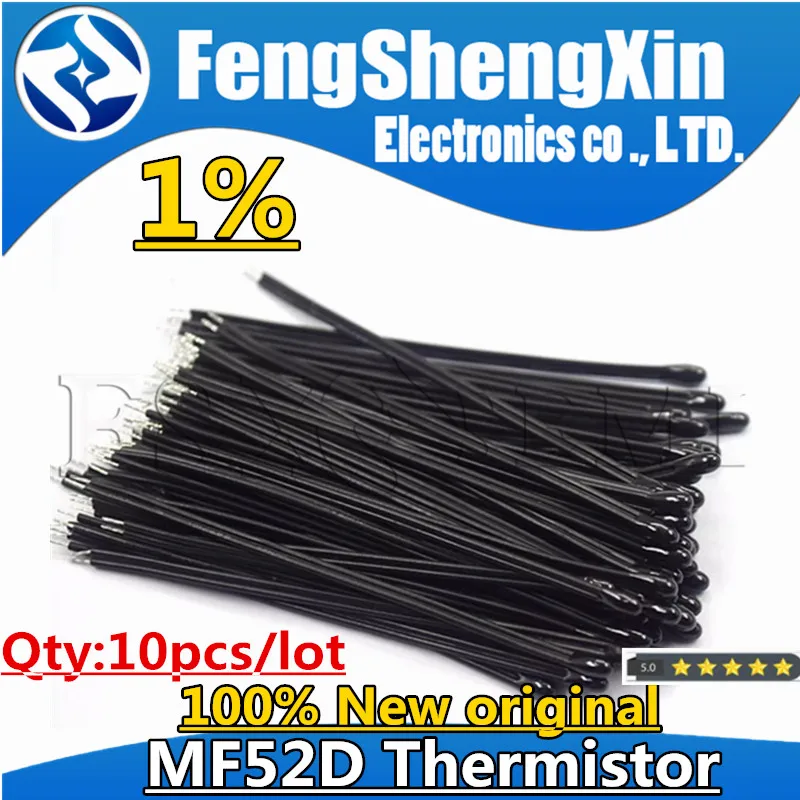 10PCS NTC Thermistor Thermal Resistor MF52D 10K 100K Probe strap wire B3950 B3435 1% Temperature control sensor 10pcs ntc thermistor thermal resistor mf52d 10k 100k probe strap wire b3950 b3435 1% temperature control sensor