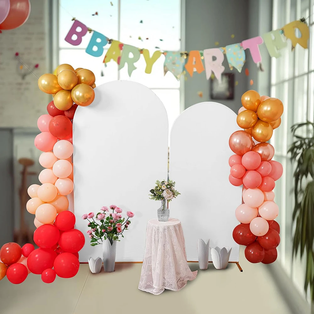 Hochzeitsbogen-Hintergrundabdeckung, Burgunderroter Spandex-Überzug für Runde Hintergrundständer, für Geburtstag, Babyparty, Bankett-Dekorationen – Detail 6