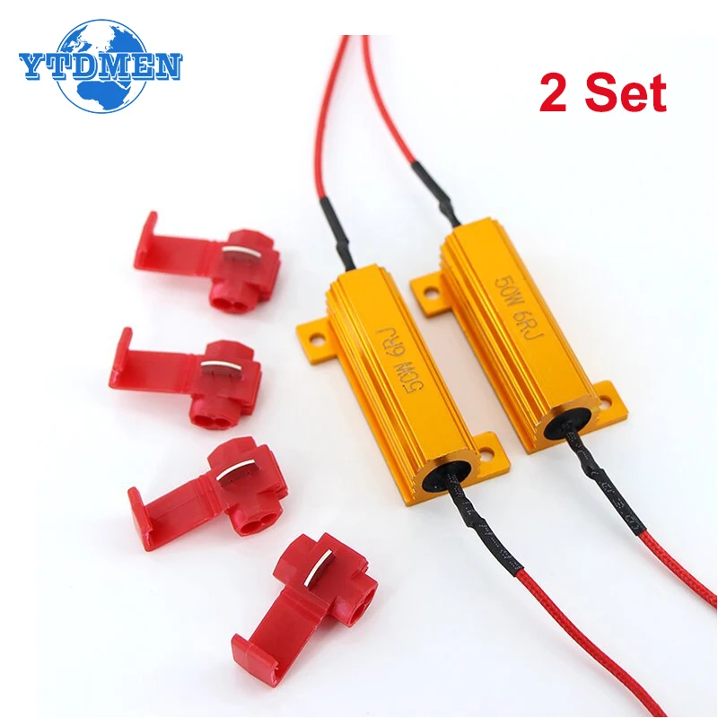 2PCS Load Resistor 25W 8 ohm 50W 6 ohm Wirewound Resistor de alumínio