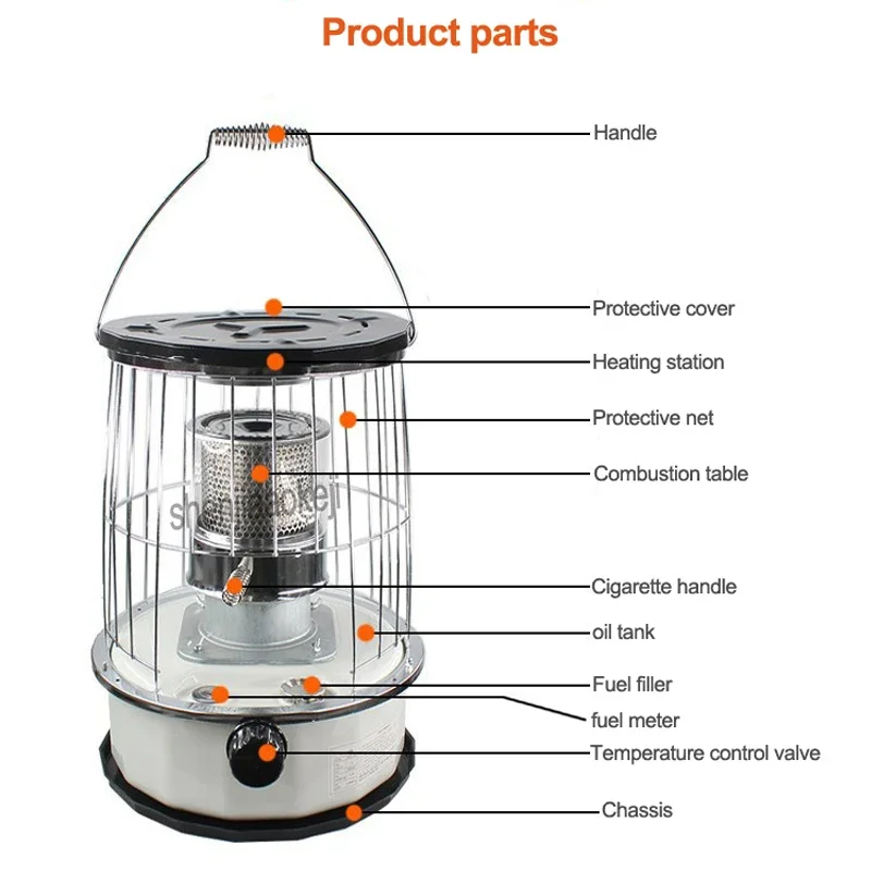 Protable Kerosene Heater Ice Fishing Camping Stove Outdoor Heating Cooking Rice Heating Barbecue Stove Household/office 1pc 2