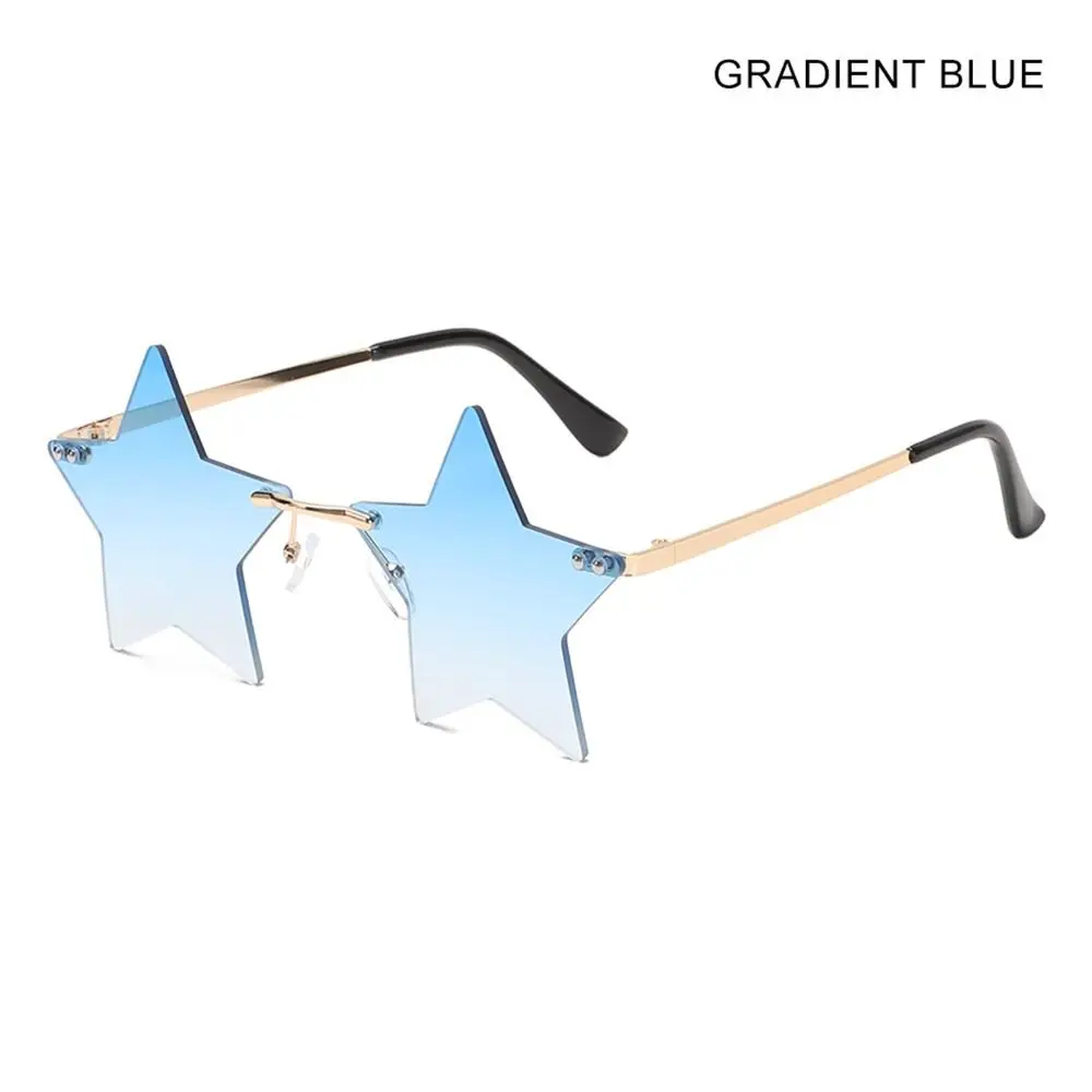 Pentagram Gradient Rimless Sunglasses - Trendy UV400 Star-Shaped Eyewear