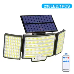 Solar - Powered Outdoor Motion Sensor Floodlights - Super Bright, Waterproof, Remote - Controlled (238 LED)