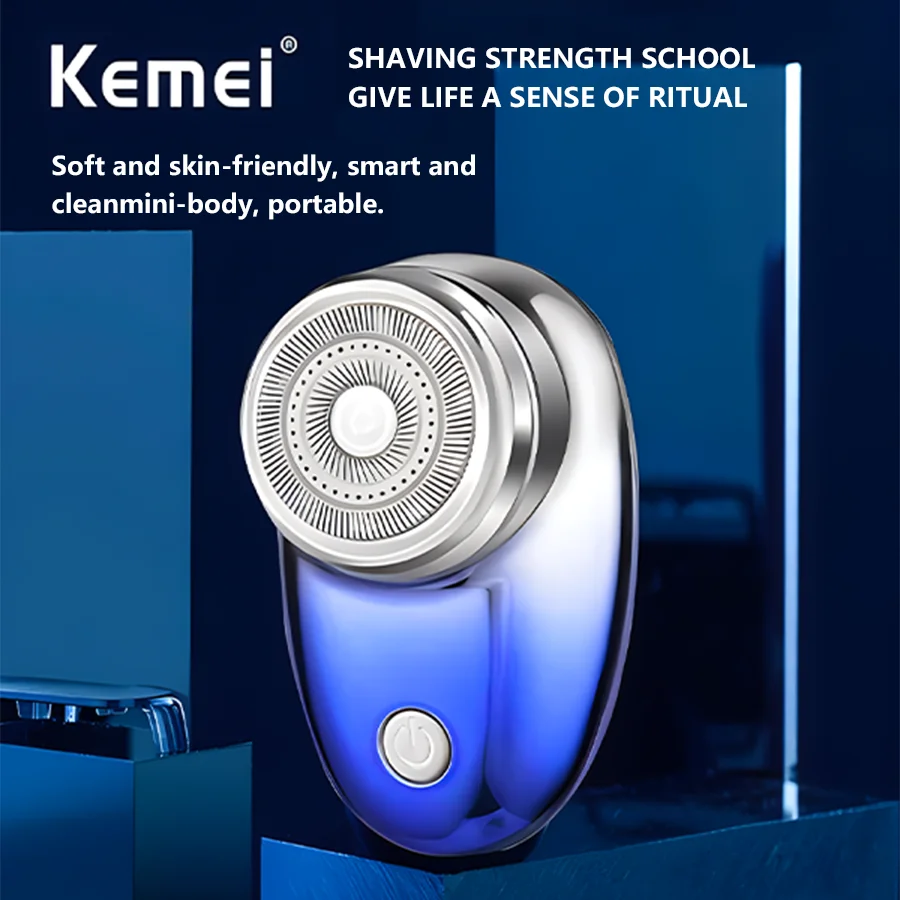 

Hot Sale Mini Portable Shaving Machine Km-c52 Waterproof Wet And Dry Electric Razor Shaving Machine For Men