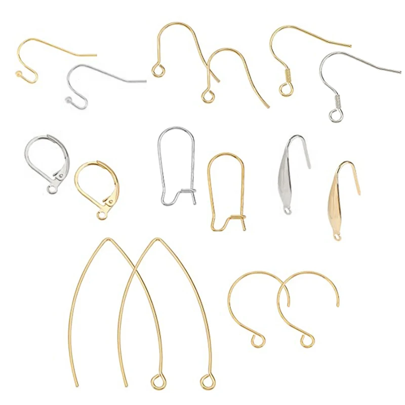 50pcs Stainless Steel Earwire Earrings Hooks Base for Earrings Ear Jewelry Making DIY Findings Accessories