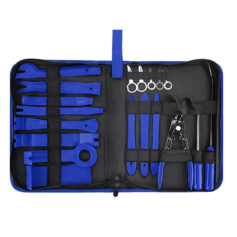 Promotion! 19 Pcs Trim Removal Tool Auto Clip Pliers Fastener Terminal Remover Set Plastic Pry Kit For Car Panel/Dash/Door |