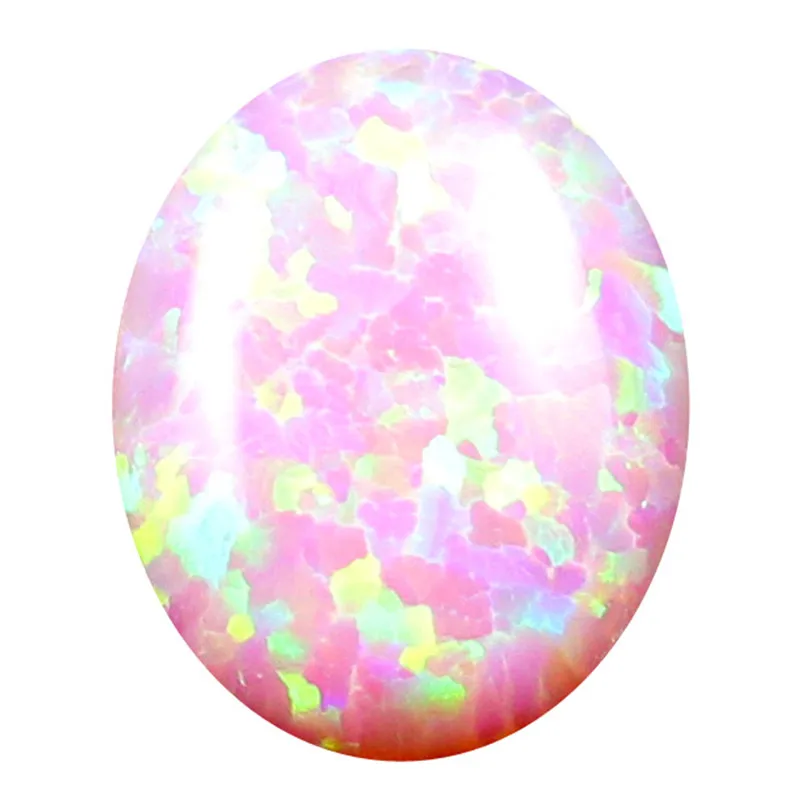 

Овальные розовые синтетические опаловые бусины