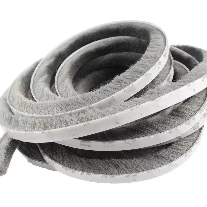 5/10/20M Self-adhesive Wool Sealing Strip Aluminum Alloy Door And Window Insulation Sound Insulation And Collision Prevention door seal strip sealing strip tape window seal strip sealing tape sealing strip