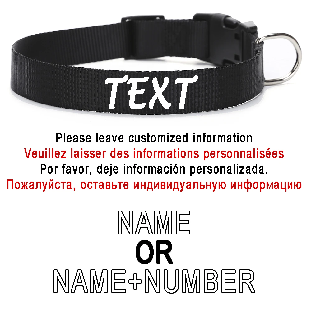 Dog Collar Pet Collar Pet Necklace Personalized Dog Collar Custom Pet Customized ID Collar Name and Phone Number Nylon Small Medium Large Accessories