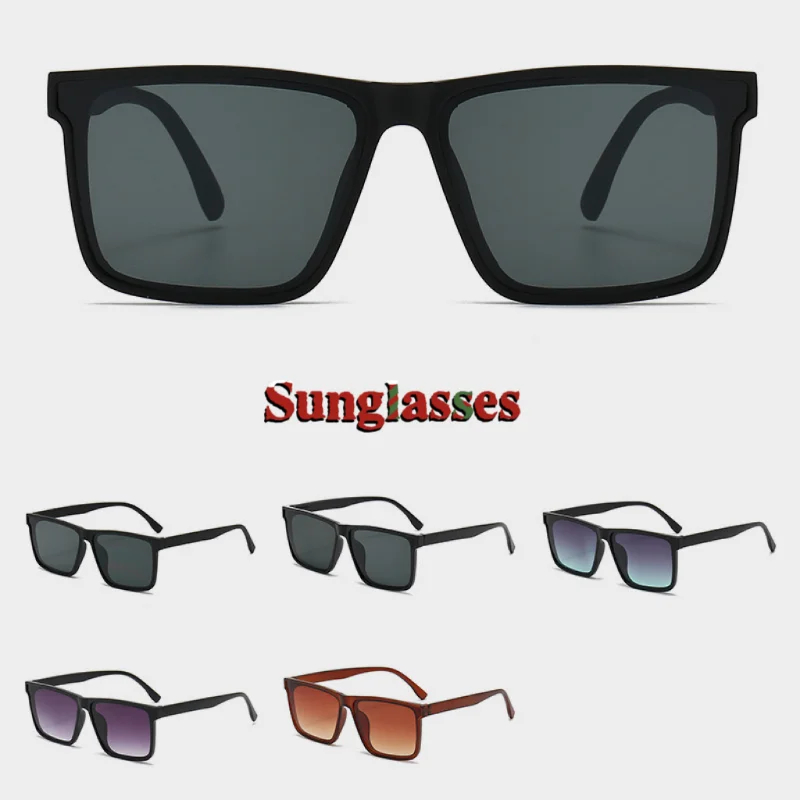 

2024 Vintage Eyewear Fashion Sunglasses Retro Gradient Square Lens Big Frame Sun Glasses For Women Black Gafas UV400
