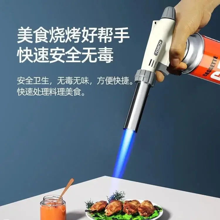 Gas Torch Flame Gun Blowtorch Butane AutoIgnition Burner Lighter for Cooking Soldering Heating Welding